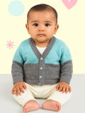 Little Angels Little Angels Baby Wool V-Neck Full Sleeves Color-Block with Diamond Design Cardigan Sweater For Baby Boys  Cardigan Snug & Buttoned Up Cardigan