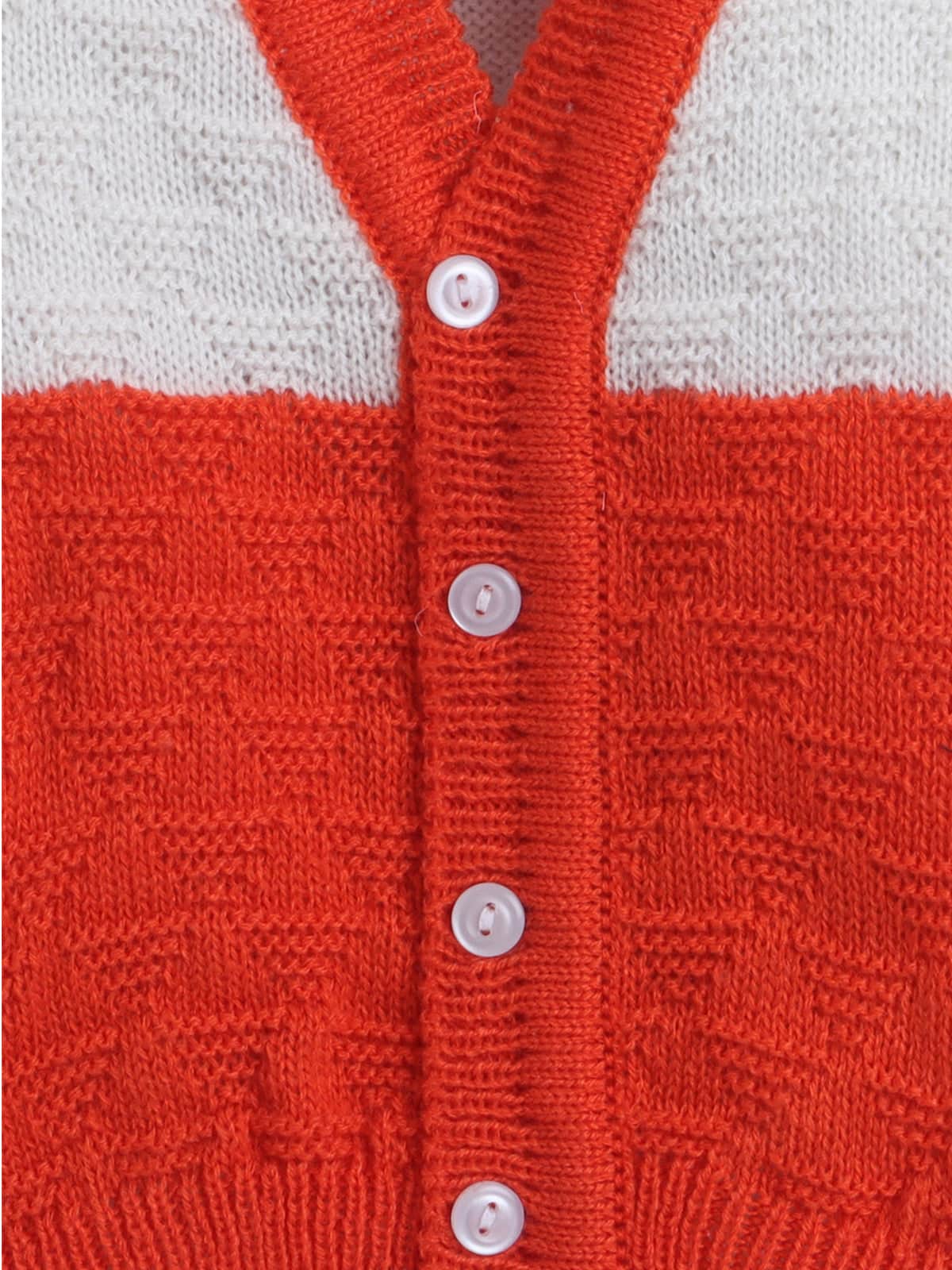 Little Angels Little Angels Baby Wool V-Neck Full Sleeves Color-Block with Diamond Design Cardigan Sweater For Baby Boys  Cardigan Snug & Buttoned Up Cardigan