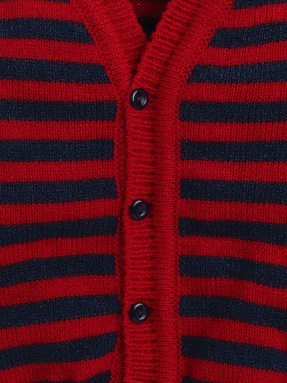 Little Angels Little Angels V Neck Full Sleeves Front Open Red Navy Stripes Cardigan Cardigan Stripe Me Snug Cardigan