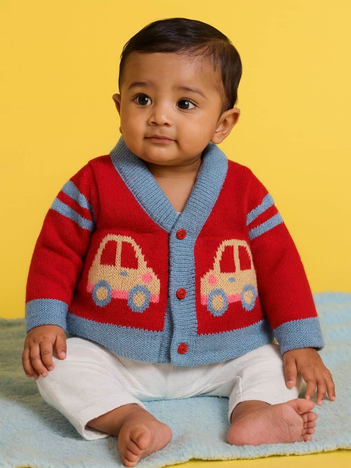Little Angels Tiny Wheels Knit Adventure Cardigan Tiny Wheels Knit Adventure