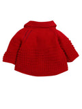 Little Angels Little Angels Baby Wool Collared Neck Full Sleeves Lace Rib Cardigan Sweater For Baby Girls Cardigan Twinkle Pop Eyelet Knit Cardigan 0-3M / Red / Baby Wool