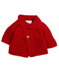Little Angels Little Angels Baby Wool Collared Neck Full Sleeves Lace Rib Cardigan Sweater For Baby Girls Cardigan Twinkle Pop Eyelet Knit Cardigan 0-3M / Red / Baby Wool