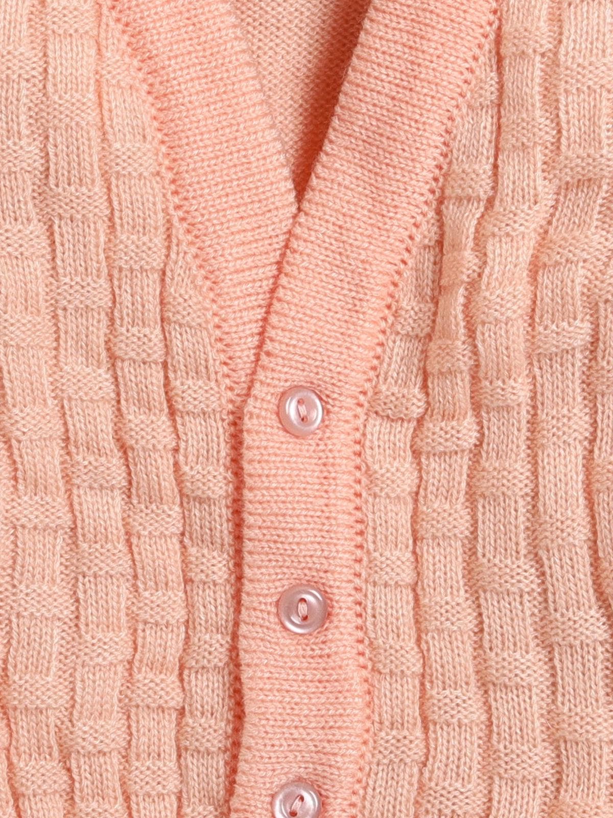 Little Angels Little Angels Baby Wool V-Neck Full Sleeves Basketweave Cardigan Sweater For Baby Girls Cardigan Waffle Warmth Wonder Basketweave Cardigan