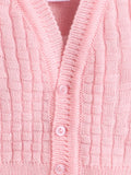 Little Angels Little Angels Baby Wool V-Neck Full Sleeves Basketweave Cardigan Sweater For Baby Girls Cardigan Waffle Warmth Wonder Basketweave Cardigan