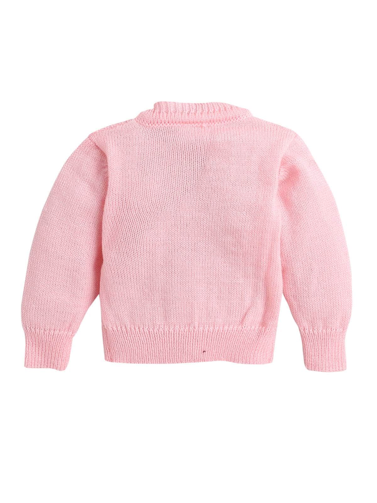 Little Angels Little Angels Baby Wool V-Neck Full Sleeves Basketweave Cardigan Sweater For Baby Girls Cardigan Waffle Warmth Wonder Basketweave Cardigan