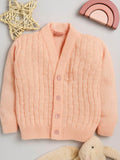 Little Angels Little Angels Baby Wool V-Neck Full Sleeves Basketweave Cardigan Sweater For Baby Girls Cardigan Waffle Warmth Wonder Basketweave Cardigan