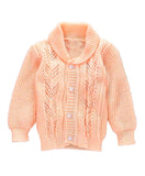 Little Angels Whimsy Weaves Knit Cardigan Cardigan Whimsy Weaves Knit Cardigan 6-12 M / Peach / Baby Wool