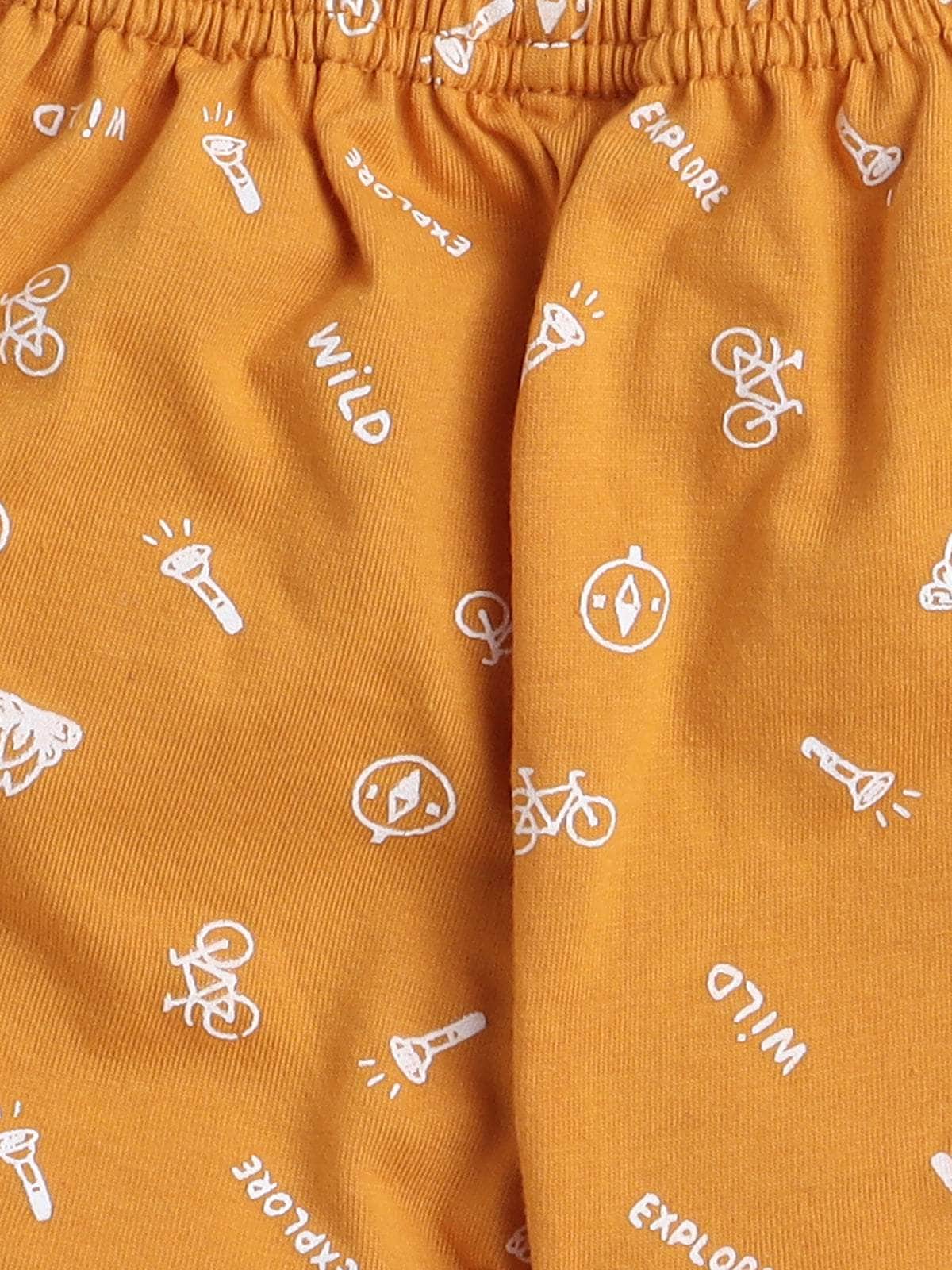 Little Angels Little Angels Scoop Neck Cotton Mustard Sleeveless Printed Top with Bloomer Set For Baby Girls Co-ords Peekaboo Play Top & Bloomer Set