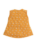 Little Angels Little Angels Scoop Neck Cotton Mustard Sleeveless Printed Top with Bloomer Set For Baby Girls Co-ords Peekaboo Play Top & Bloomer Set