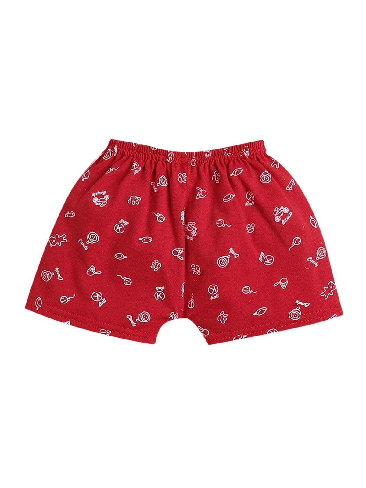 Little Angels Little Angels Scoop Neck Cotton Red Sleeveless Printed Top with Bloomer Set For Baby Girls Co-ords Peekaboo Play Top & Bloomer Set