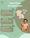 Little Angels Kids Fruit Print Summer Top & Shorts Set | Breathable Cotton Loungewear Combos Fruit Print Half-Sleeve Top & Shorts Set