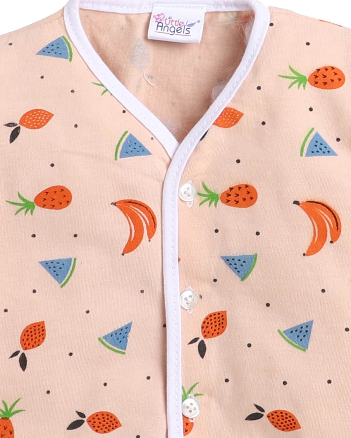 Little Angels Kids Fruit Print Summer Top & Shorts Set | Breathable Cotton Loungewear Combos Fruit Print Half-Sleeve Top & Shorts Set