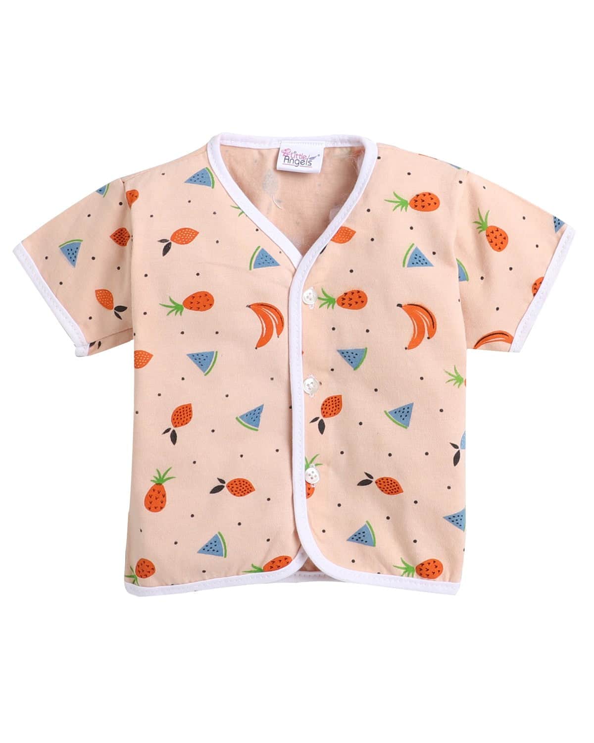 Little Angels Kids Fruit Print Summer Top & Shorts Set | Breathable Cotton Loungewear Combos Fruit Print Half-Sleeve Top & Shorts Set