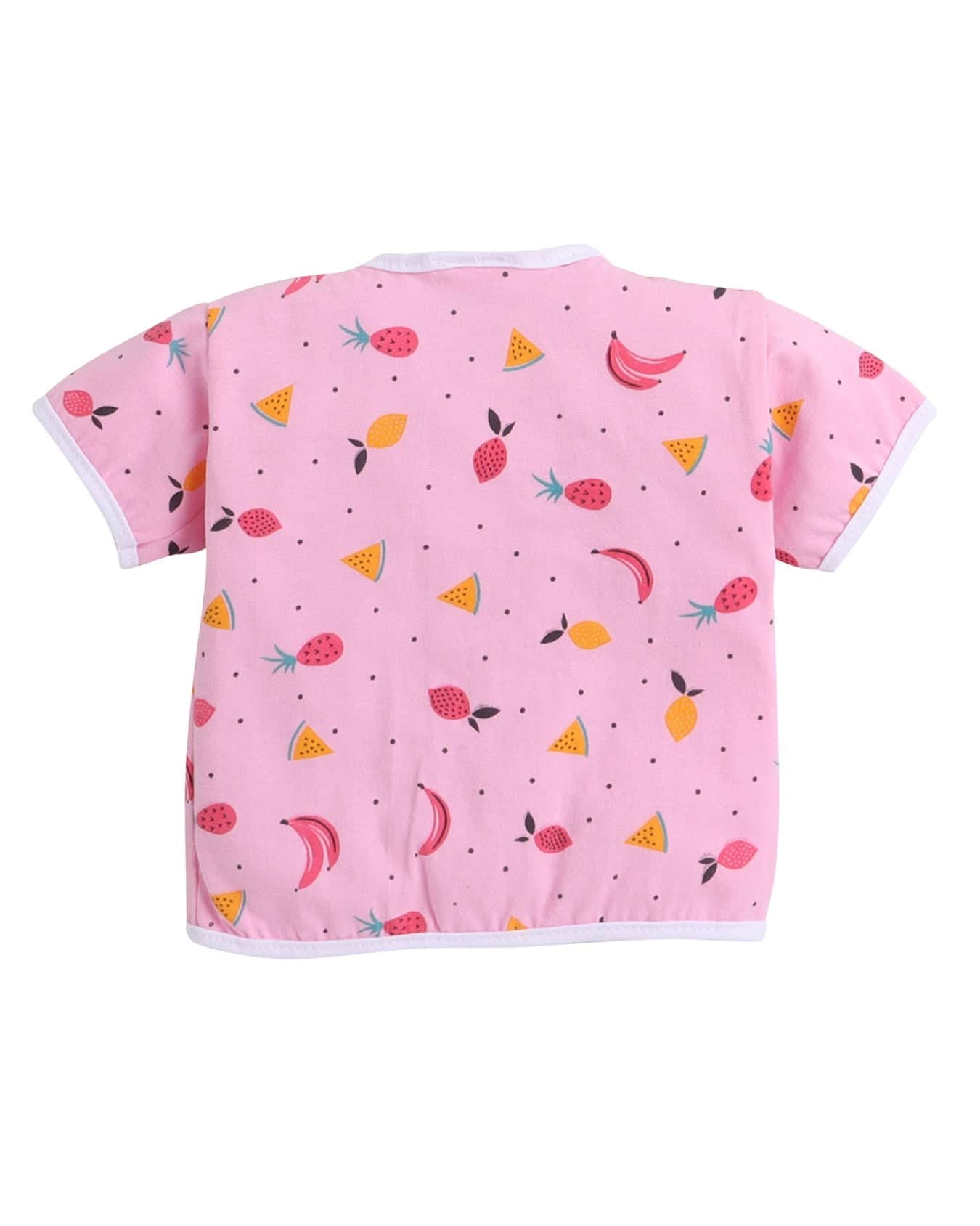 Little Angels Kids Fruit Print Summer Top & Shorts Set | Breathable Cotton Loungewear Combos Fruit Print Half-Sleeve Top & Shorts Set