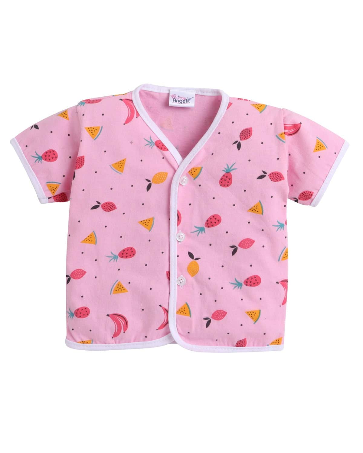 Little Angels Kids Fruit Print Summer Top & Shorts Set | Breathable Cotton Loungewear Combos Fruit Print Half-Sleeve Top & Shorts Set
