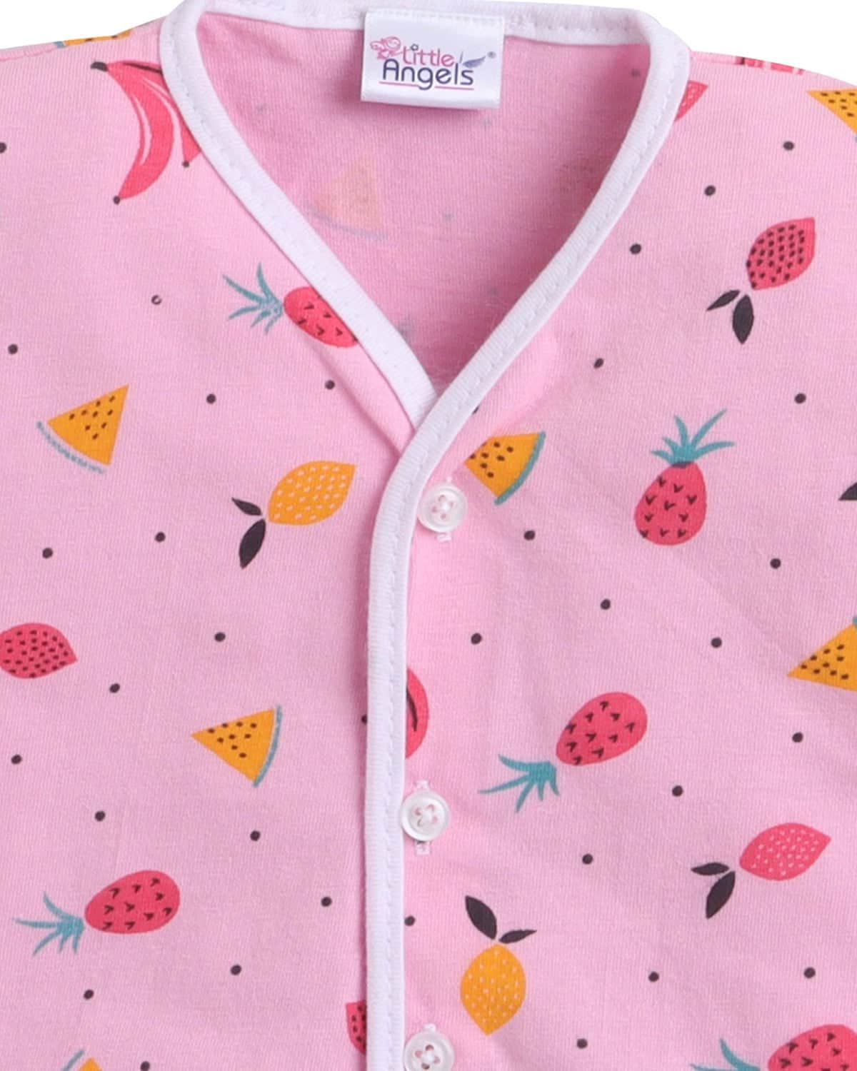 Little Angels Kids Fruit Print Summer Top & Shorts Set | Breathable Cotton Loungewear Combos Fruit Print Half-Sleeve Top & Shorts Set