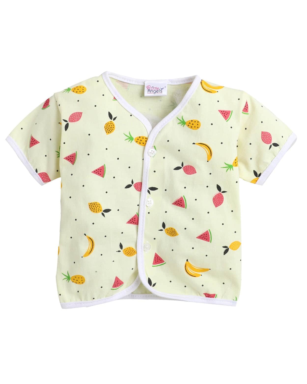Little Angels Kids Fruit Print Summer Top & Shorts Set | Breathable Cotton Loungewear Combos Fruit Print Half-Sleeve Top & Shorts Set