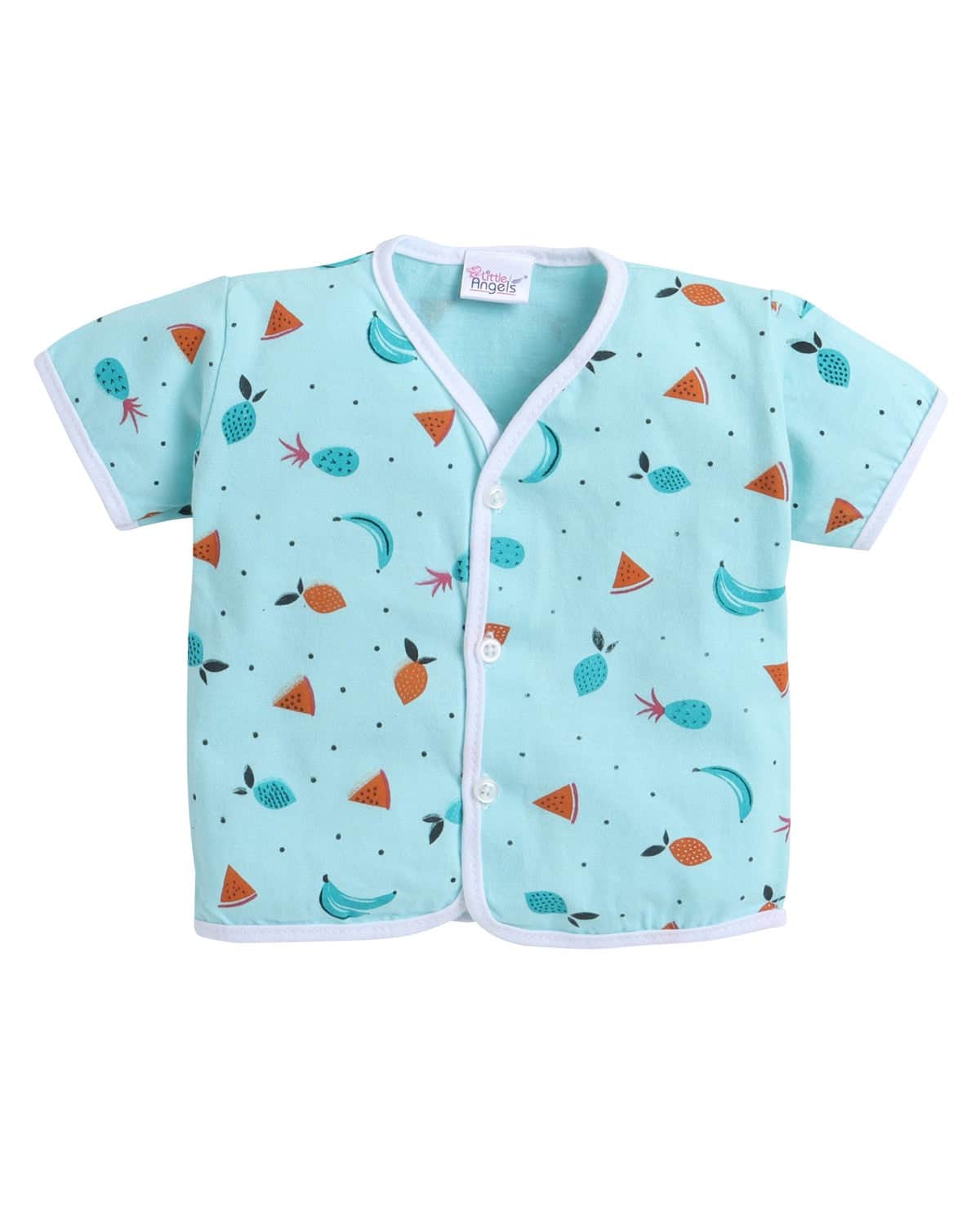 Little Angels Kids Fruit Print Summer Top & Shorts Set | Breathable Cotton Loungewear Combos Fruit Print Half-Sleeve Top & Shorts Set