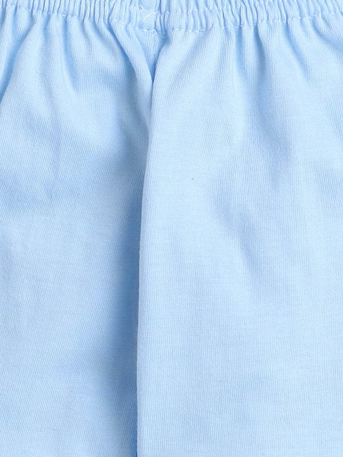 Little Angels Little Angels Scoop Neck Cotton Blue Sleeveless Printed Vest & Solid Shorts For Baby Boys Combos Move & Groove Top and Shorts