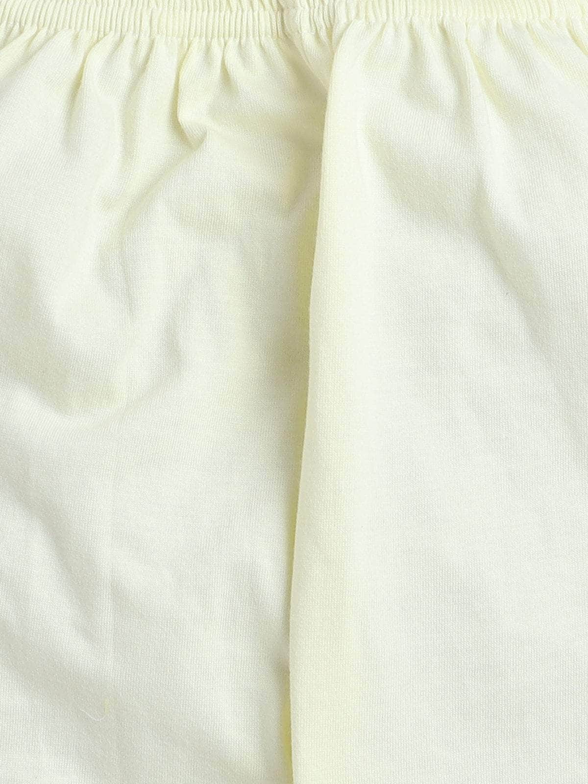 Little Angels Little Angels Round Neck Frill Sleeves Yellow Cotton Printed Frock with Pants For Baby Girls Combos Twirl & Tumble Frock with Capri