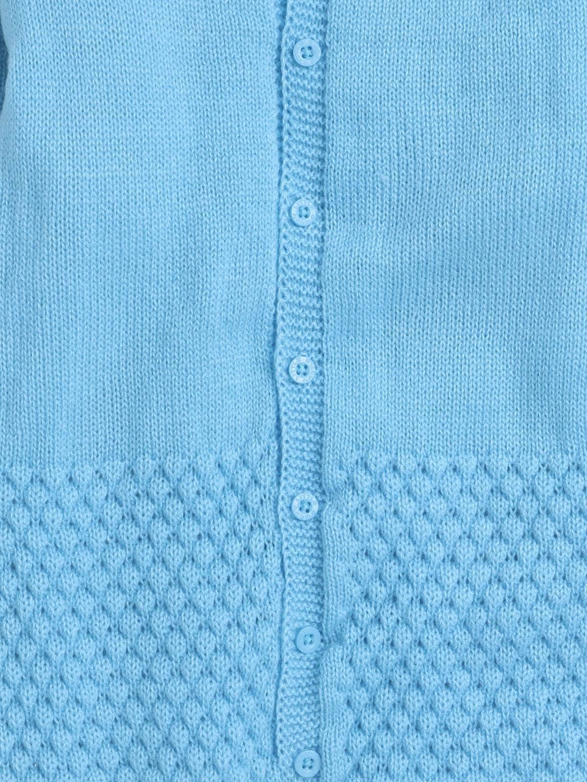 Little Angels Little Angels Baby Rompers - 1 Pcs Woollen Full Sleeves Round Neck Solid for Baby Boys Cozy Blue Adventure Romper