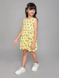 Little Angels Little Angels 1 Pc Dress & Frocks Cotton Round Neck Sleeveless Floral Print A-line Dress For Baby Girls Dress & Frocks Happy Vibes  Cotton Frock