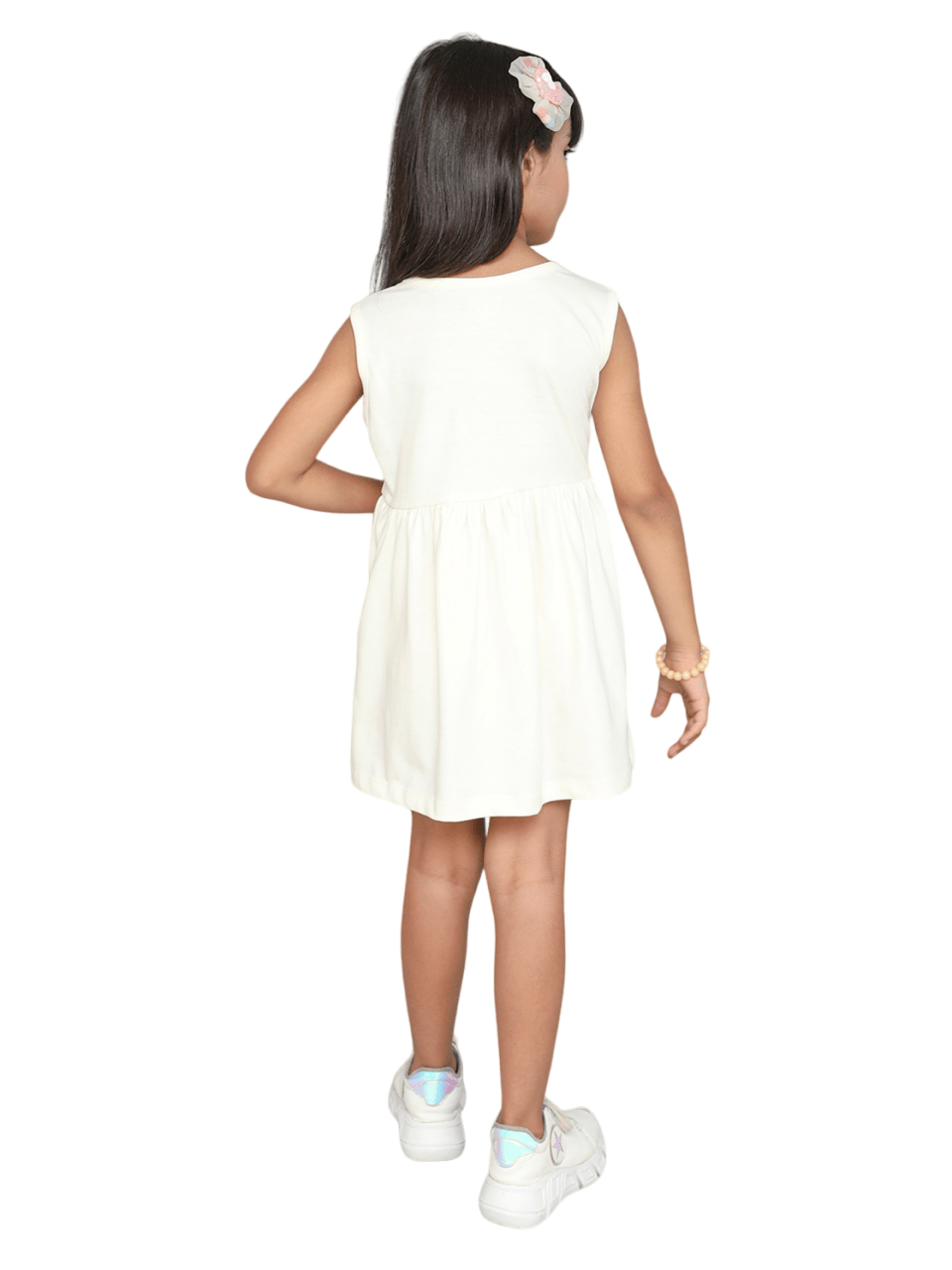 Little Angels Little Angels 1 Pc Dress & Frocks Cotton Round Neck Sleeveless Floral Print A-line Dress For Baby Girls Dress & Frocks Happy Vibes  Cotton Frock
