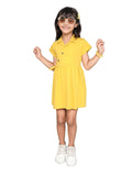 Little Angels Little Angels 1 Pc Dress & Frocks Cotton Collared Neck Short Sleeves Solid Wrap Dress For Baby Girls Dress & Frocks Twirl Time Collared Wrap Frock