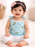 Little Angels Buy Knot Cotton Jhabla for Newborn | My Little Angels Jhabla/Vest Cartoon Print Tie Knot Cotton Baby Vest