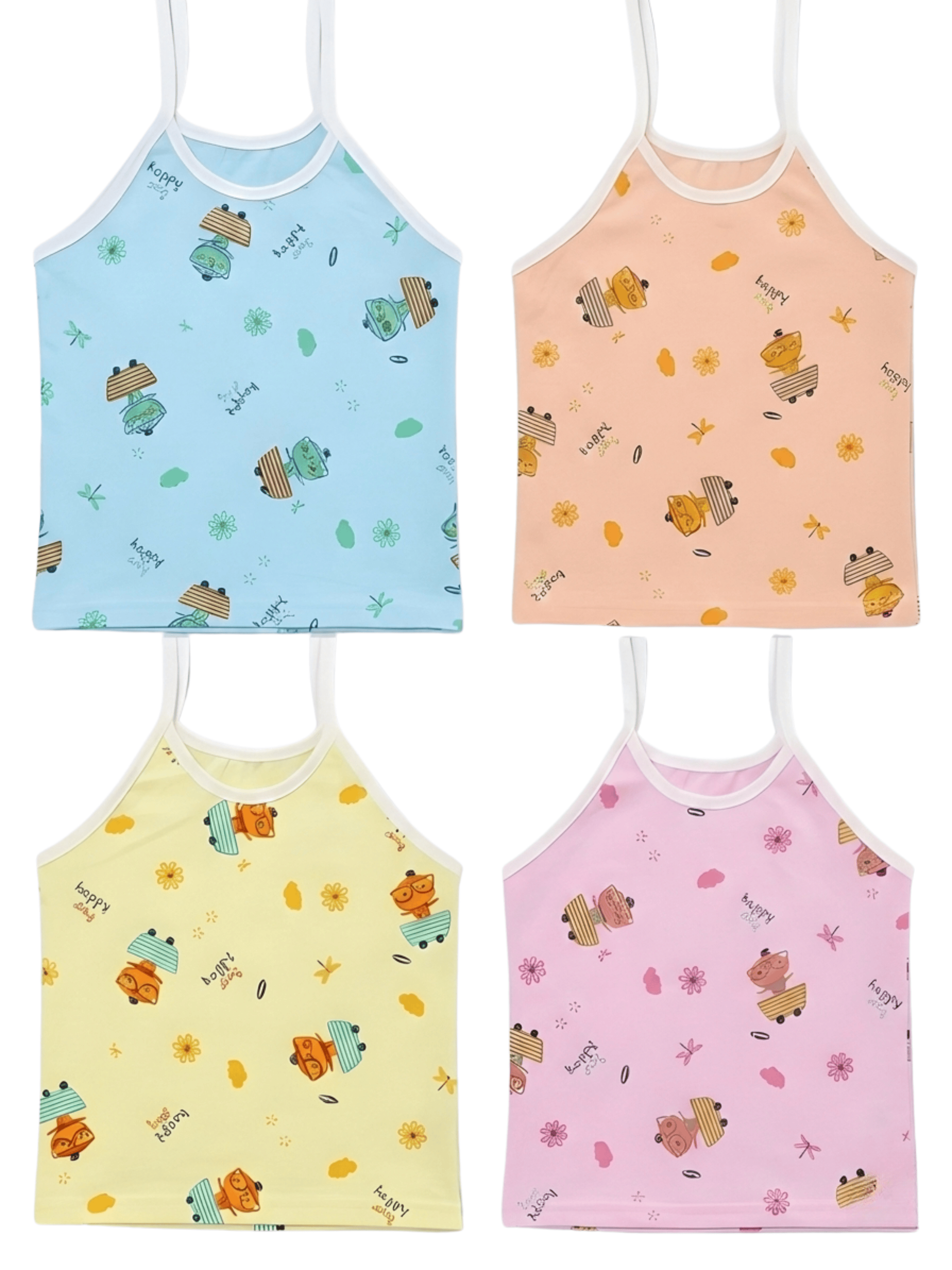 Little Angels Buy Knot Cotton Jhabla for Newborn | My Little Angels Jhabla/Vest Cartoon Print Tie Knot Cotton Baby Vest