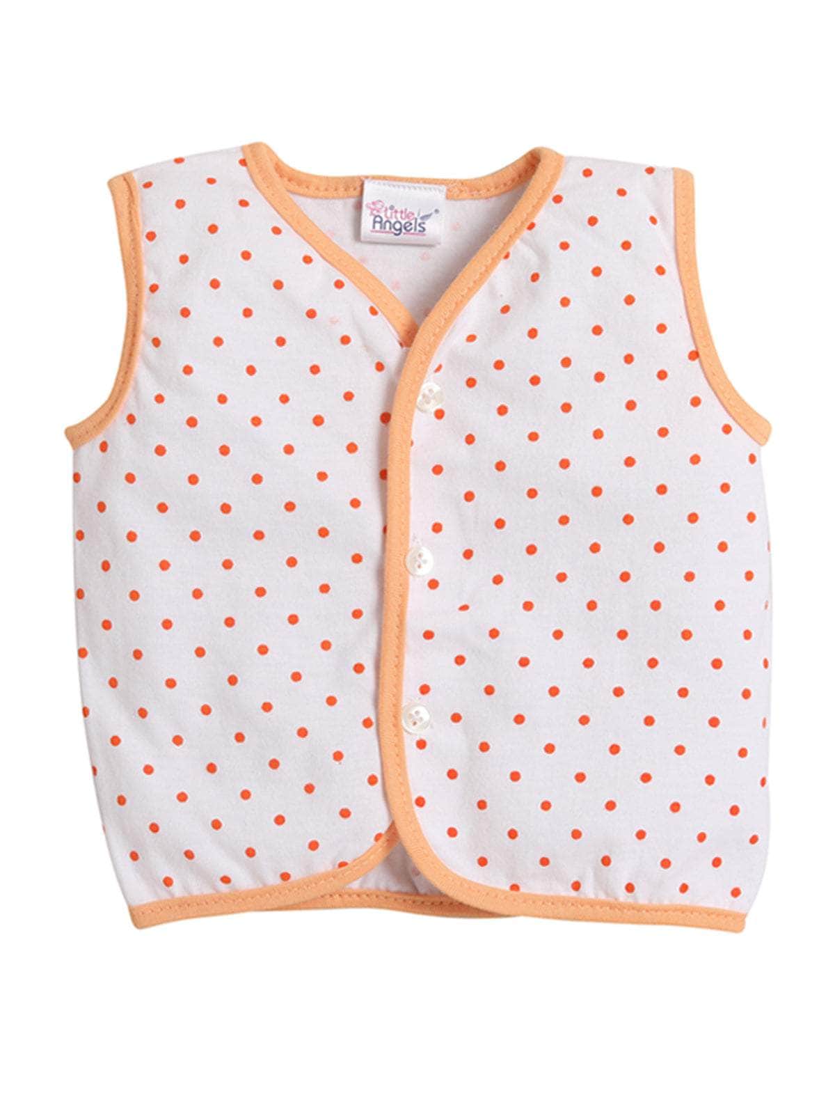 Little Angels Little Angels Pack of 4 Jhabla/Vest Cotton V-Neck Sleeveless Printed Jhablas For Baby Boys and Baby Girls Jhabla/Vest Cosmic Cuddles Sleeveless Vest