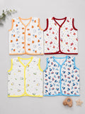 Little Angels Shop Cotton Jhabla Pack of 4 | My Little Angels Jhabla/Vest Cotton Baby Jhabla Set – Pack of 4 0-3M / Assorted / Cotton