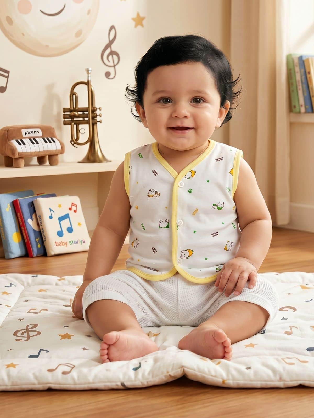 Little Angels Shop Cotton Jhabla Pack of 4 | My Little Angels Jhabla/Vest Cotton Baby Jhabla Set – Pack of 4