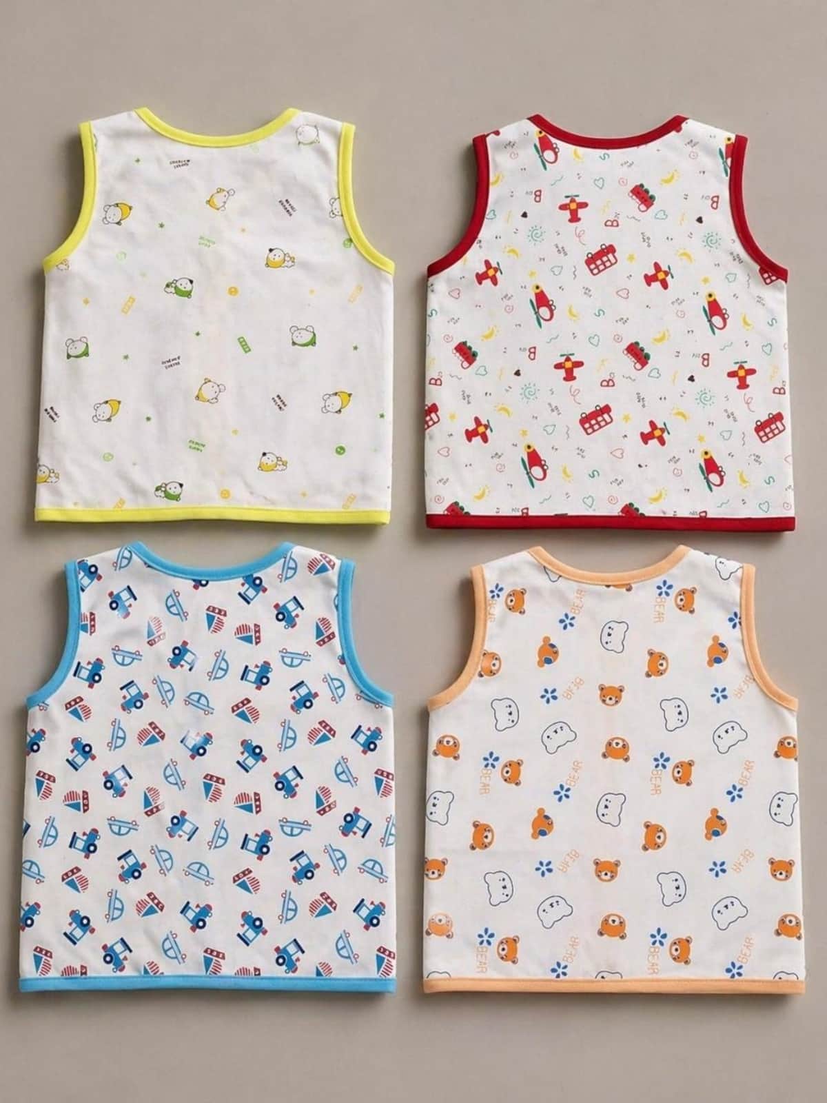 Little Angels Shop Cotton Jhabla Pack of 4 | My Little Angels Jhabla/Vest Cotton Baby Jhabla Set – Pack of 4
