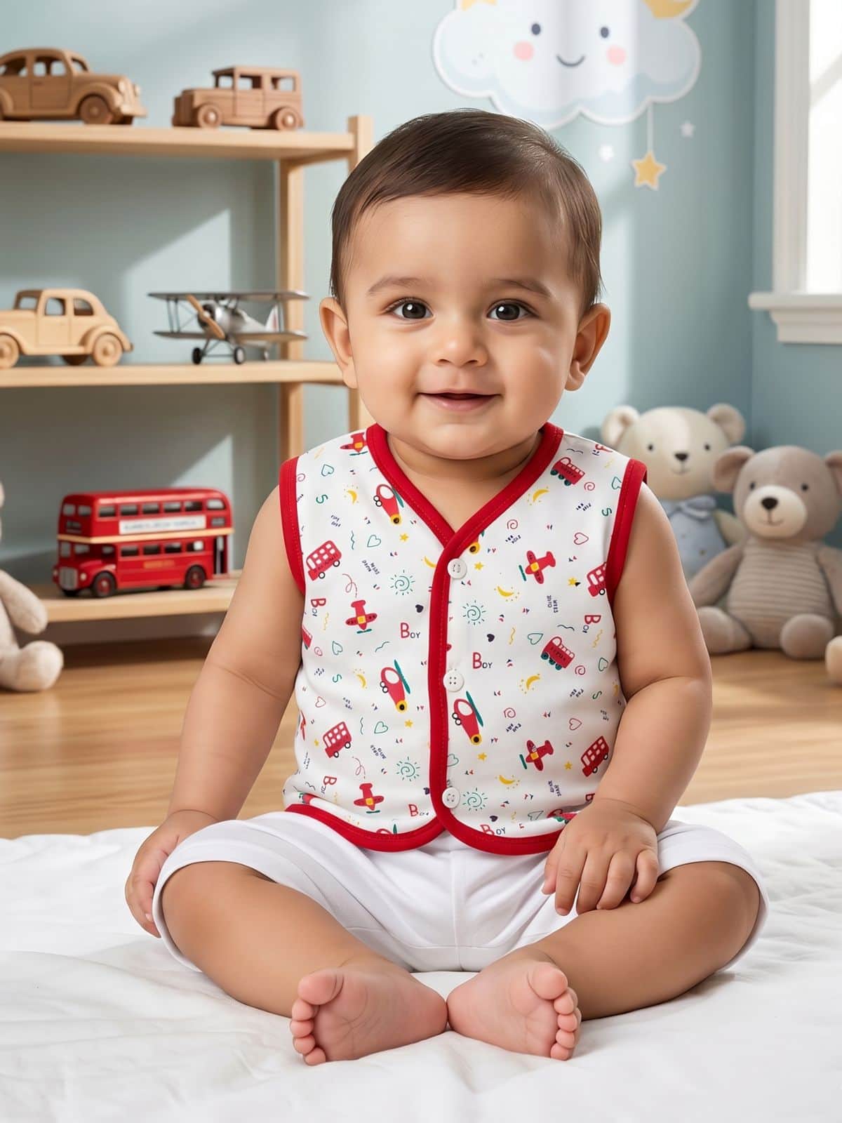 Little Angels Shop Cotton Jhabla Pack of 4 | My Little Angels Jhabla/Vest Cotton Baby Jhabla Set – Pack of 4