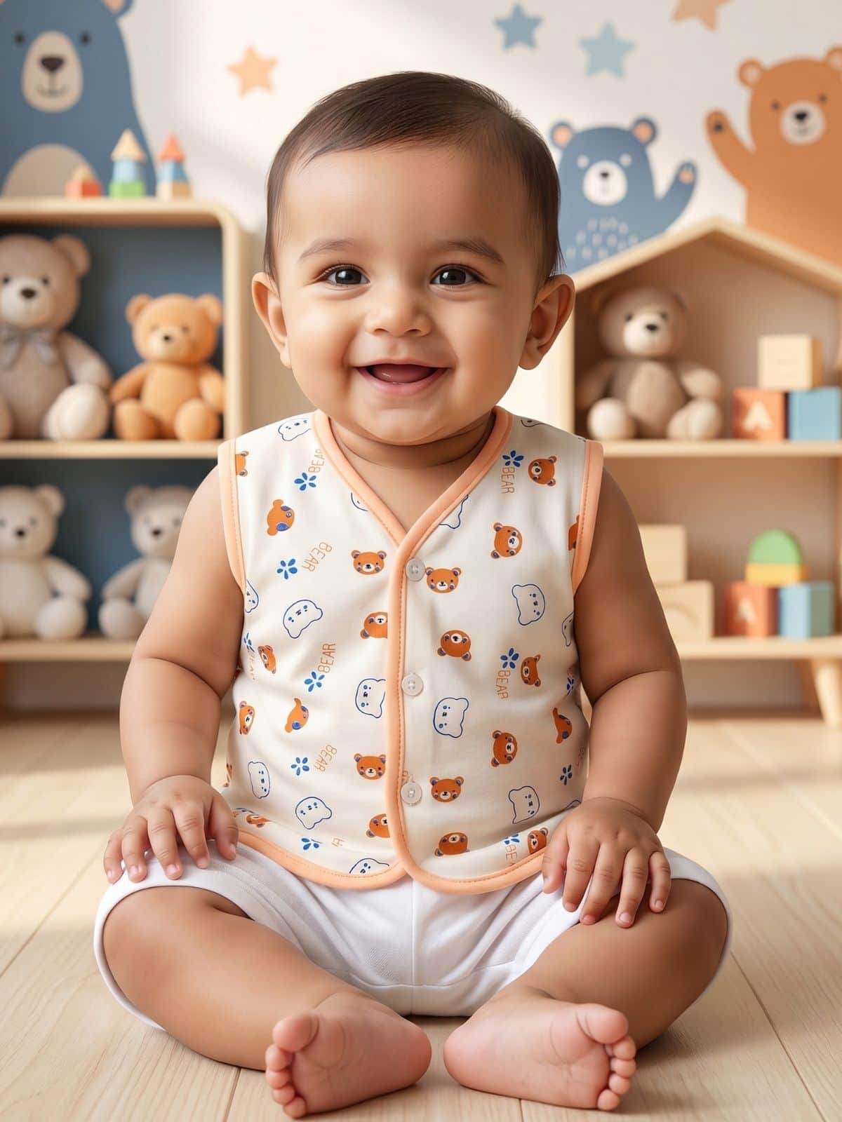 Little Angels Shop Cotton Jhabla Pack of 4 | My Little Angels Jhabla/Vest Cotton Baby Jhabla Set – Pack of 4