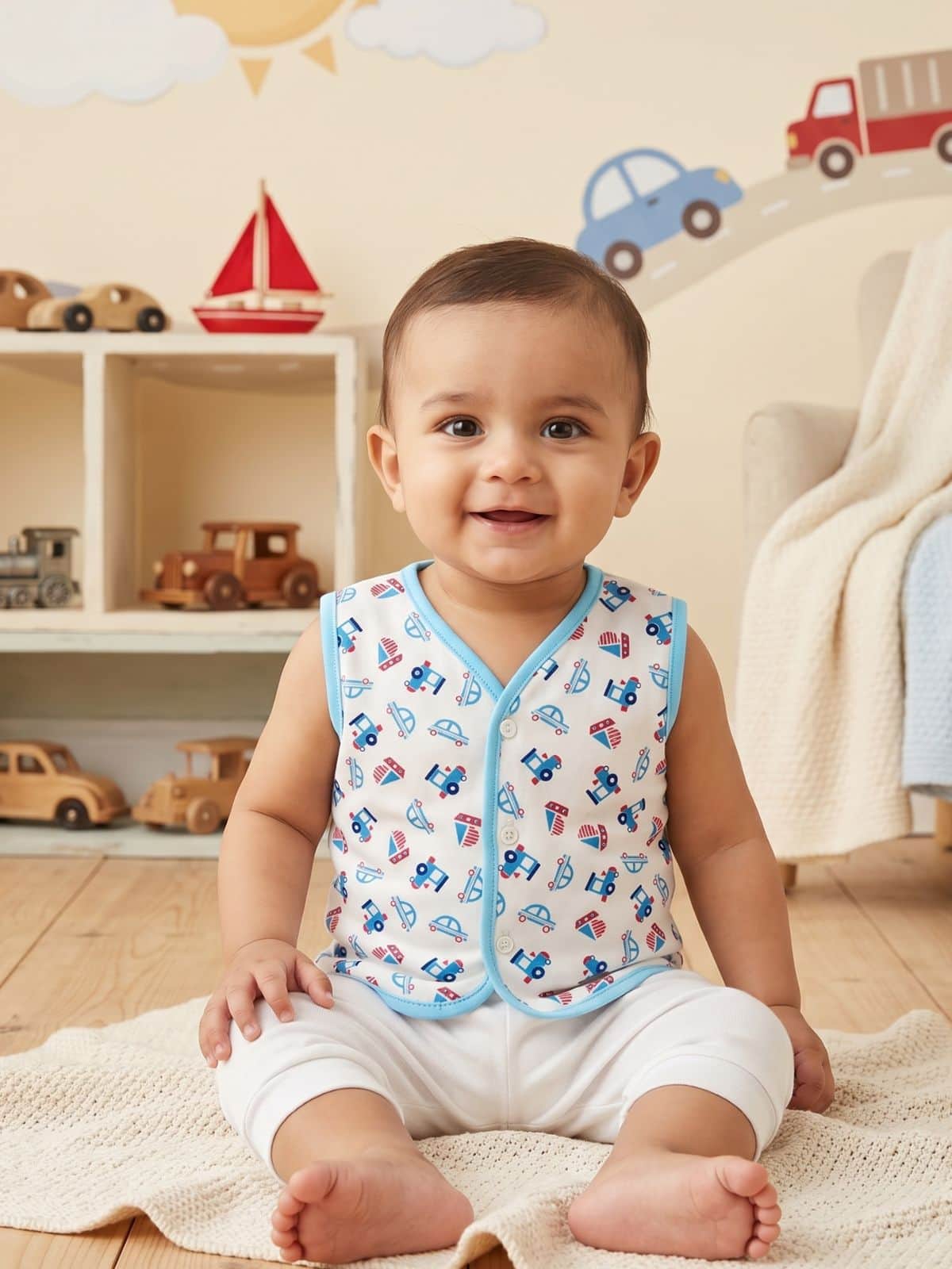 Little Angels Shop Cotton Jhabla Pack of 4 | My Little Angels Jhabla/Vest Cotton Baby Jhabla Set – Pack of 4