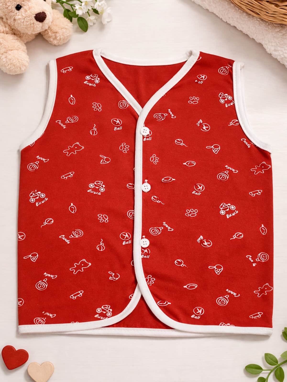 Little Angels Printed Baby Vest Pack Online | My Little Angels Jhabla/Vest Cotton Printed Sleeveless Baby Vest 6-12 M / Assorted