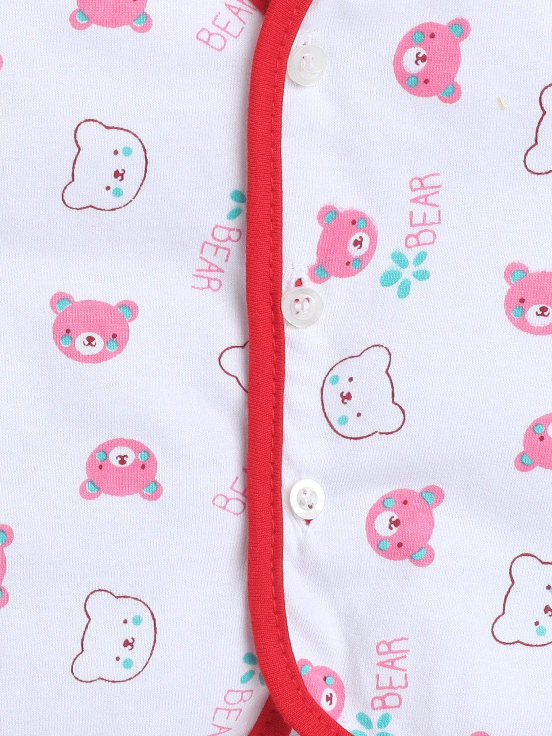 Little Angels Little Angels Pack of 4 Jhabla/Vest Cotton V-Neck Sleeveless Printed Jhablas For Baby Boys and Baby Girls Jhabla/Vest Cuddle Critters Vest Set