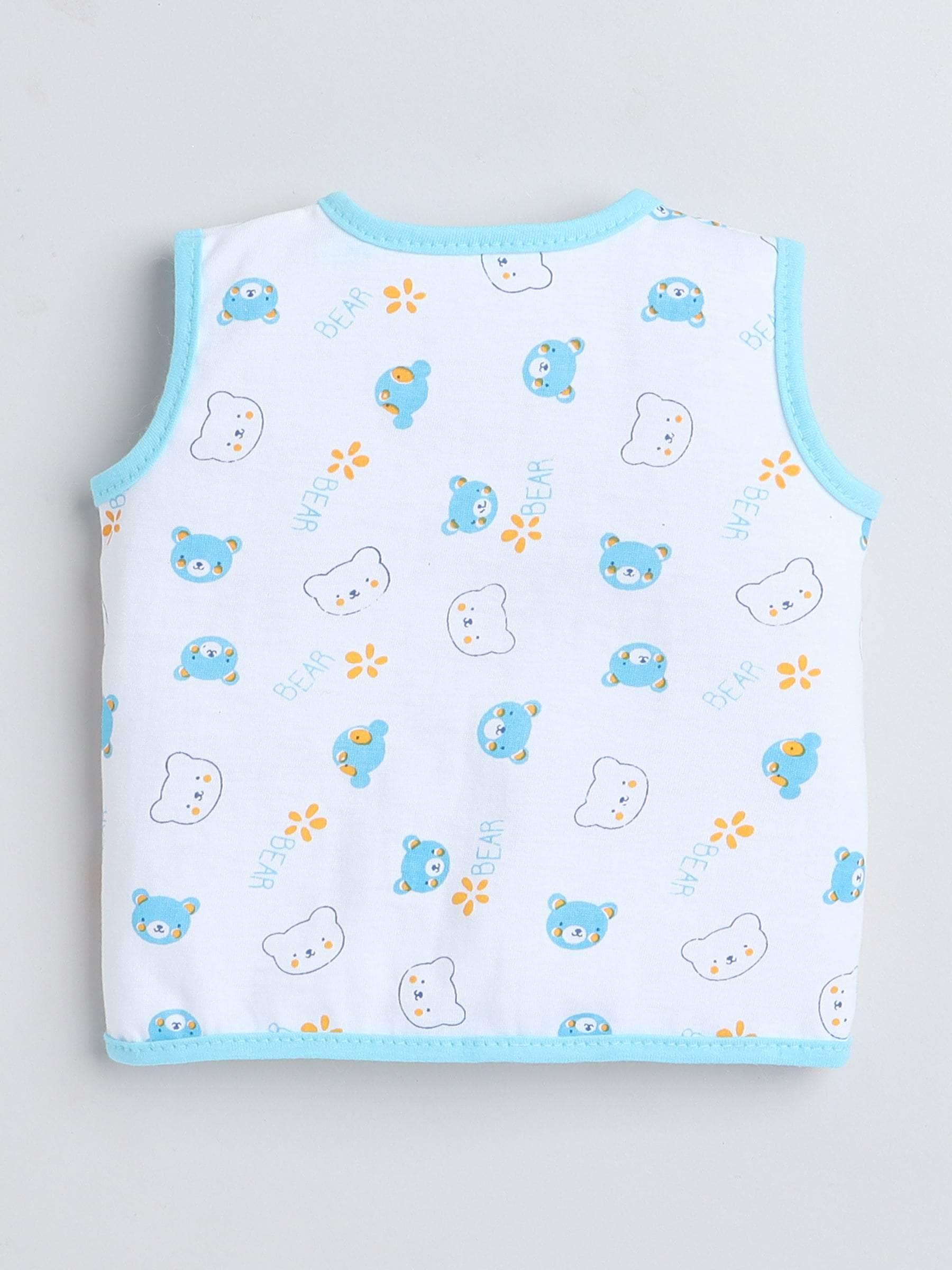 Little Angels Little Angels Pack of 4 Jhabla/Vest Cotton V-Neck Sleeveless Printed Jhablas For Baby Boys and Baby Girls Jhabla/Vest Cuddle Critters Vest Set
