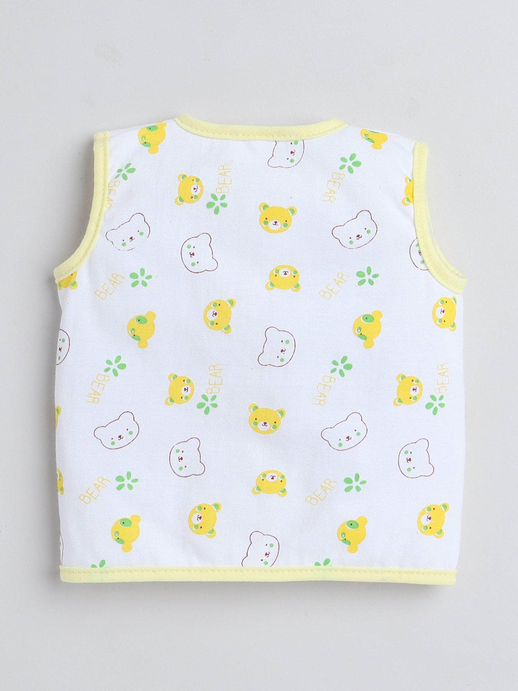 Little Angels Little Angels Pack of 4 Jhabla/Vest Cotton V-Neck Sleeveless Printed Jhablas For Baby Boys and Baby Girls Jhabla/Vest Cuddle Critters Vest Set