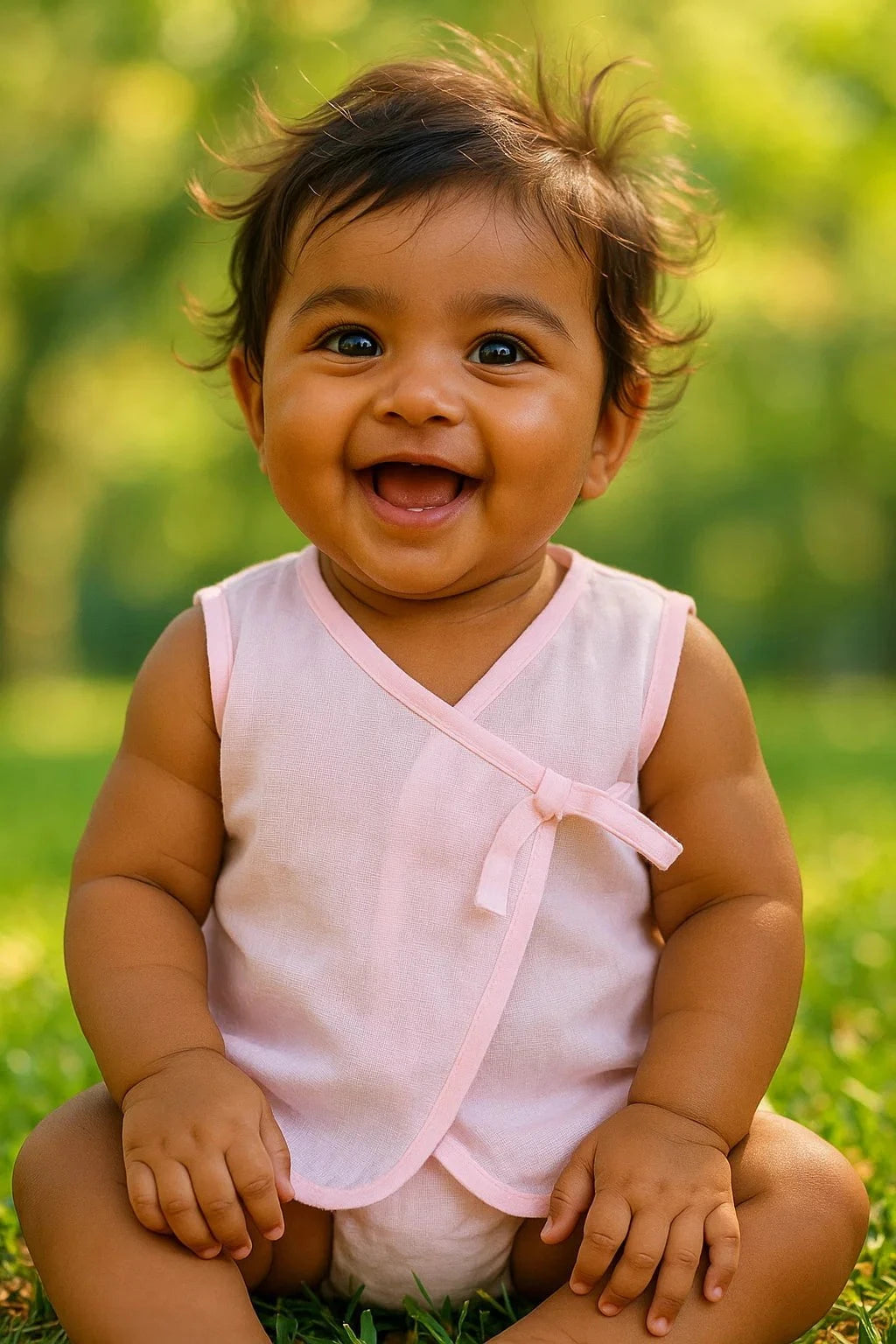 Little Angels Little Angels Organic Mulmul Hospital Safe Multi Color Vest Pack Jhabla/Vest Organic Mulmul Hospital Safe Vest - (0-3M)