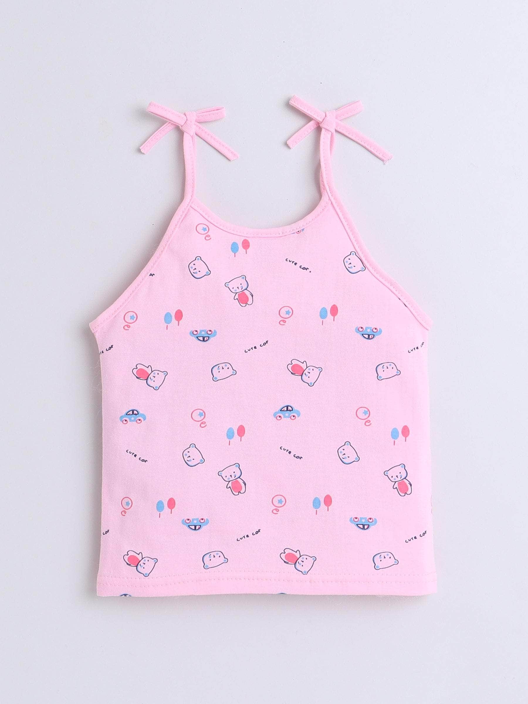 Little Angels Little Angels Baby Cotton Cartoon Tie-Knot Cotton Vest– 4-Pack (0-12 M) Jhabla/Vest Playful Pals Baby vest Combo