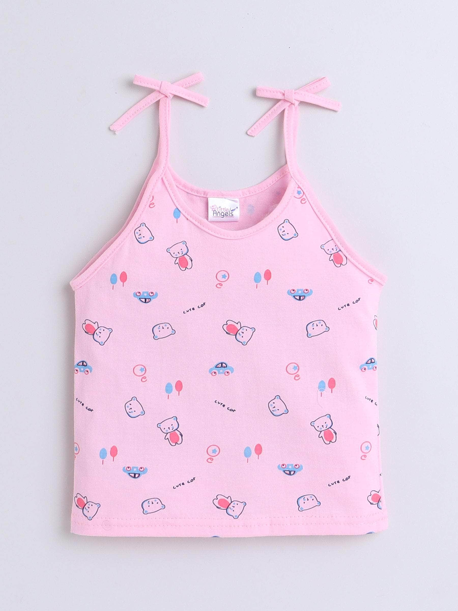 Little Angels Little Angels Baby Cotton Cartoon Tie-Knot Cotton Vest– 4-Pack (0-12 M) Jhabla/Vest Playful Pals Baby vest Combo