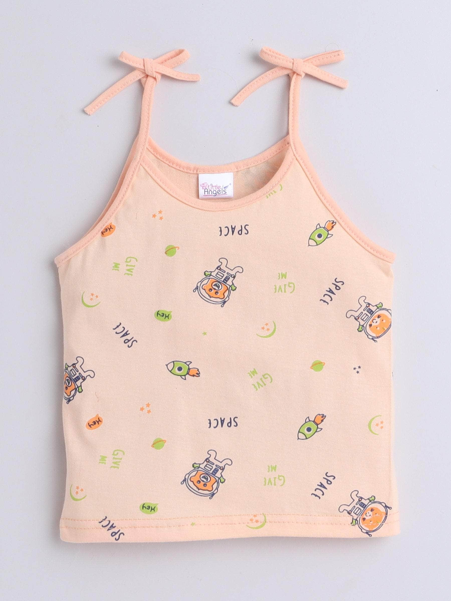 Little Angels Little Angels Baby Cotton Cartoon Tie-Knot Cotton Vest– 4-Pack (0-12 M) Jhabla/Vest Playful Pals Baby vest Combo