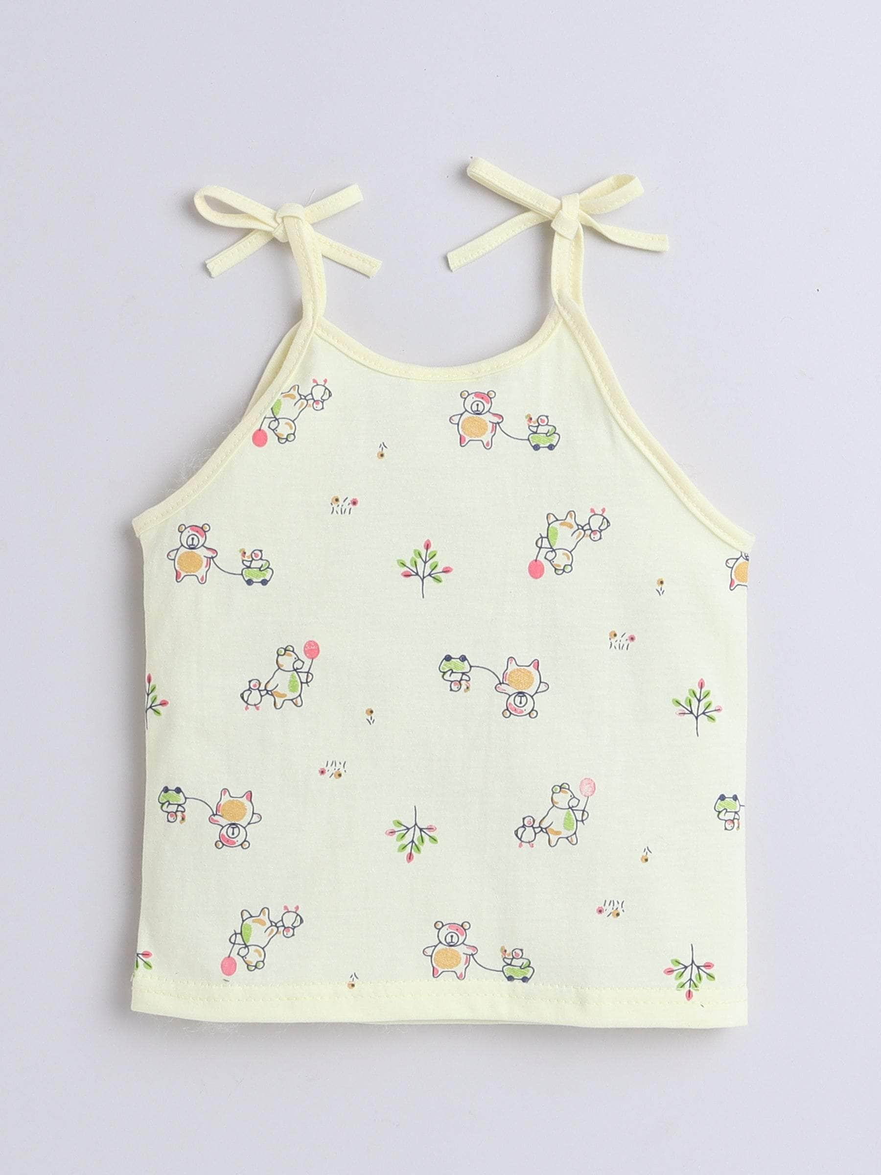 Little Angels Little Angels Baby Cotton Cartoon Tie-Knot Cotton Vest– 4-Pack (0-12 M) Jhabla/Vest Playful Pals Baby vest Combo
