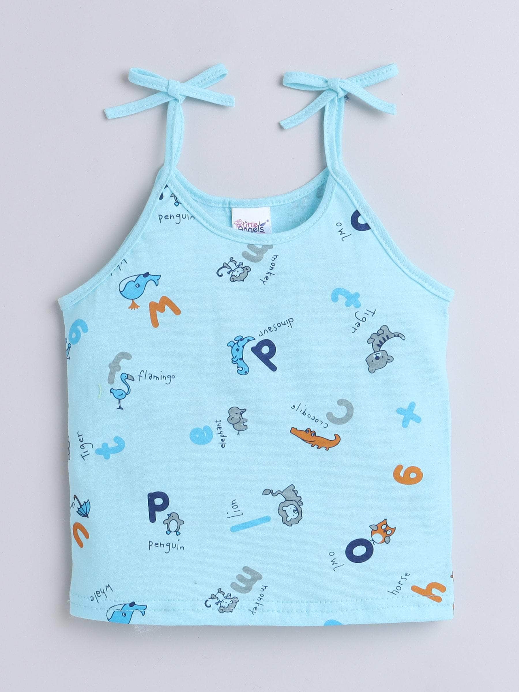 Little Angels Little Angels Baby Cotton Cartoon Tie-Knot Cotton Vest– 4-Pack (0-12 M) Jhabla/Vest Playful Pals Baby vest Combo