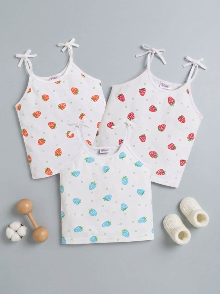 Little Angels Little Angels Pack of 4 Jhabla/Vest Cotton V-Neck Sleeveless Printed Jhablas For Baby Boys and Baby Girls Jhabla/Vest Round-Neck Sleeveless Printed Tie-Knot Pack of 3 Jhablas 0-3M / White / Cotton