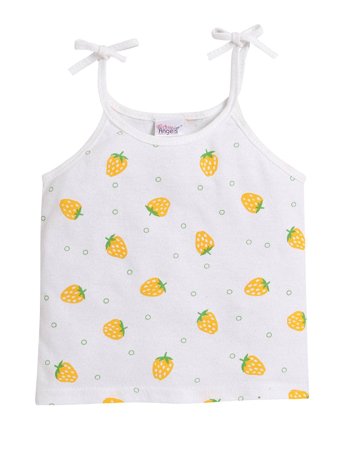 Little Angels Little Angels Pack of 4 Jhabla/Vest Cotton V-Neck Sleeveless Printed Jhablas For Baby Boys and Baby Girls Jhabla/Vest Round-Neck Sleeveless Printed Tie-Knot Pack of 4 Jhablas