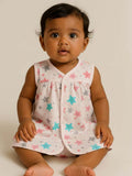Little Angels Little Angels Star Print Sleeveless Frock - Pack of 3 Jhabla/Vest Soft Starburst Baby Vest Trio